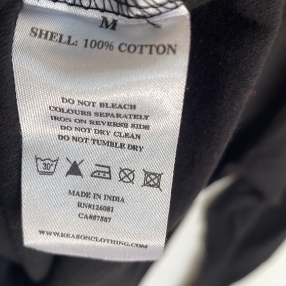 Reason Black Long-sleeve hooded Graphic Tee, Size M, NWOT - Picture 6 of 6